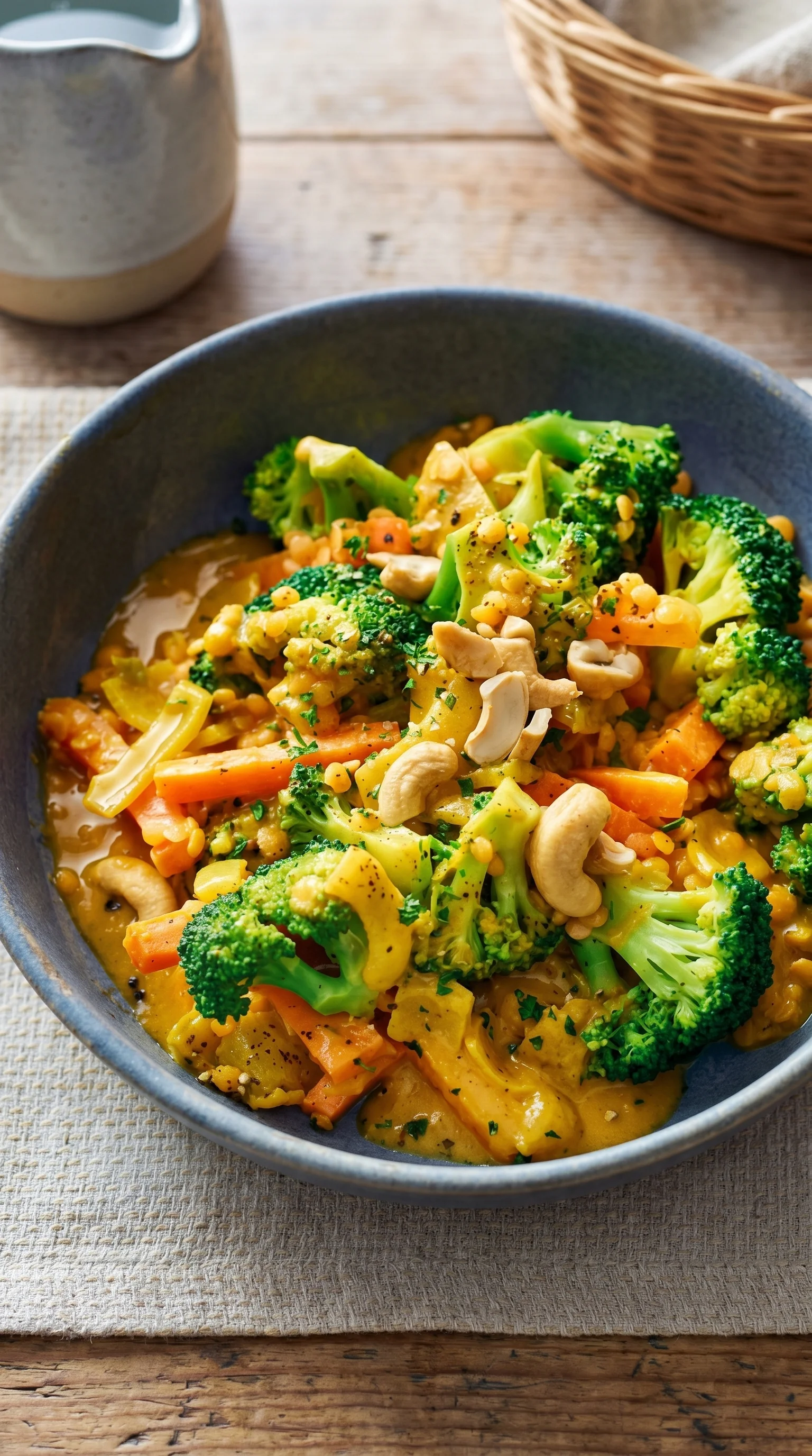 A bowl of broccoli and carrots.