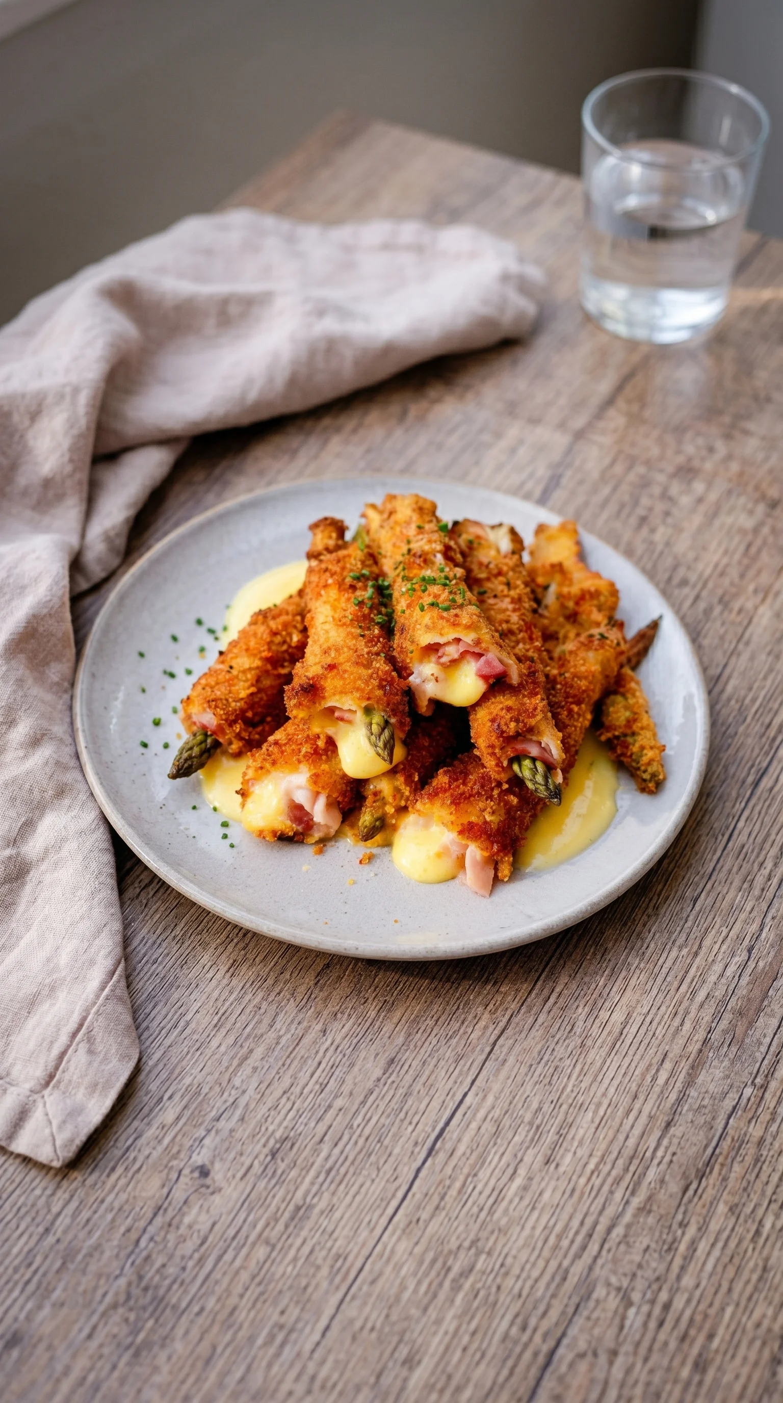 A plate of Spargel Cordon Bleu.