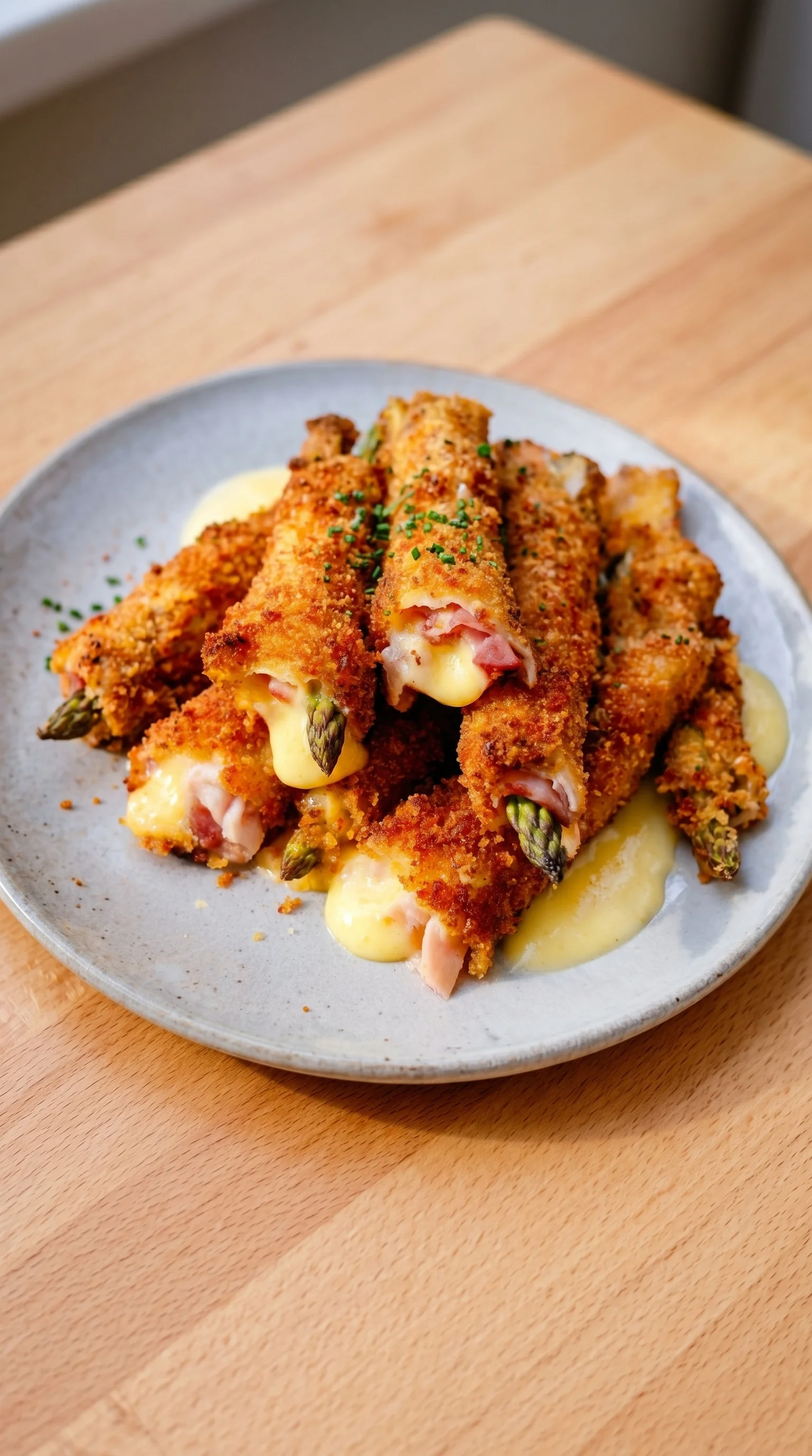 A plate of Spargel Cordon Bleu.