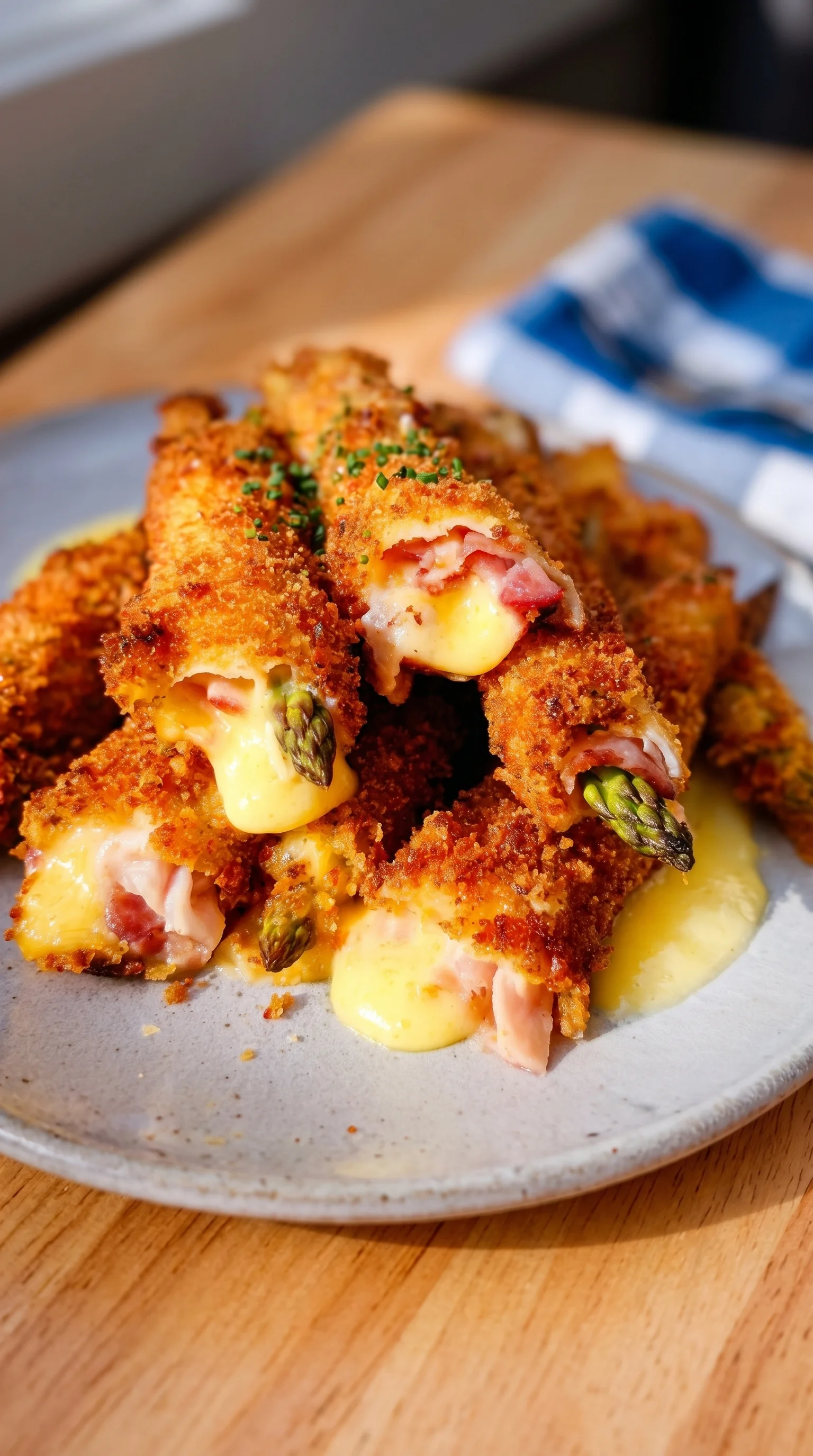 A plate of Spargel Cordon Bleu.