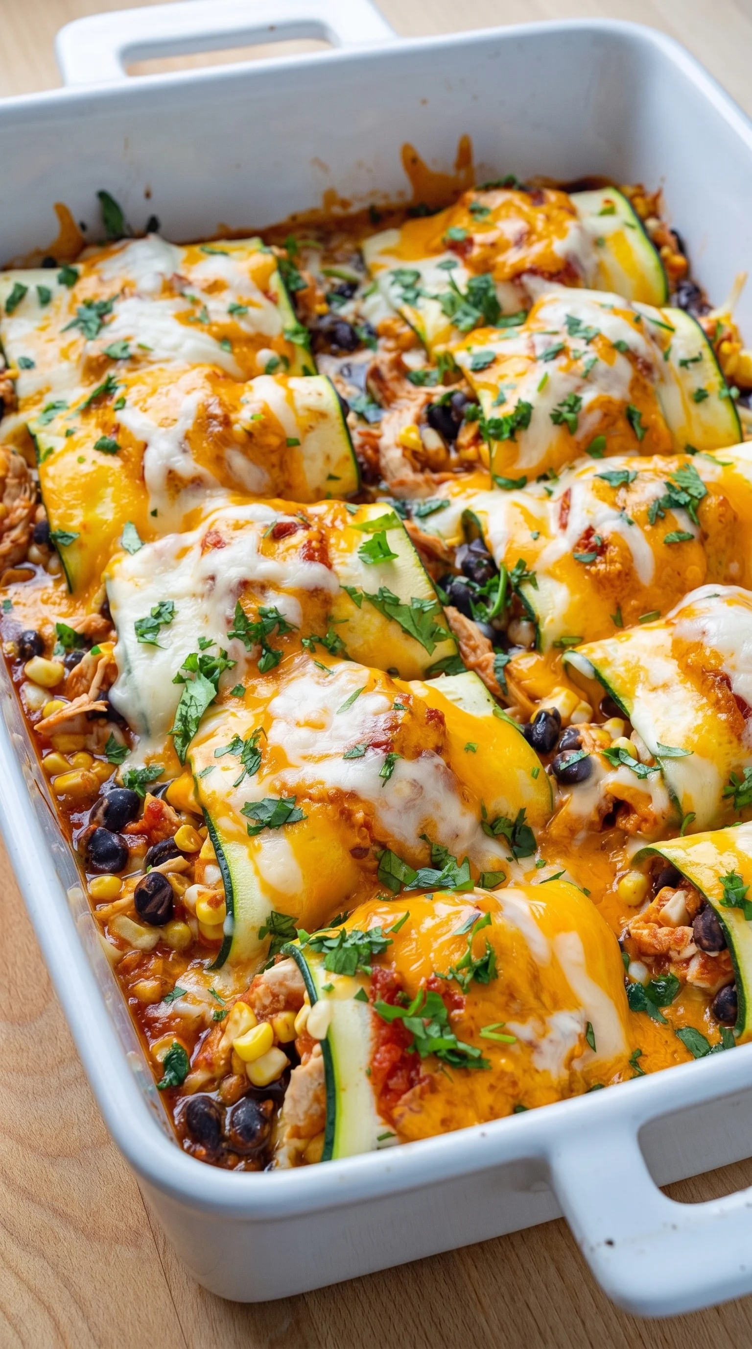 Zucchini enchilada roll ups.