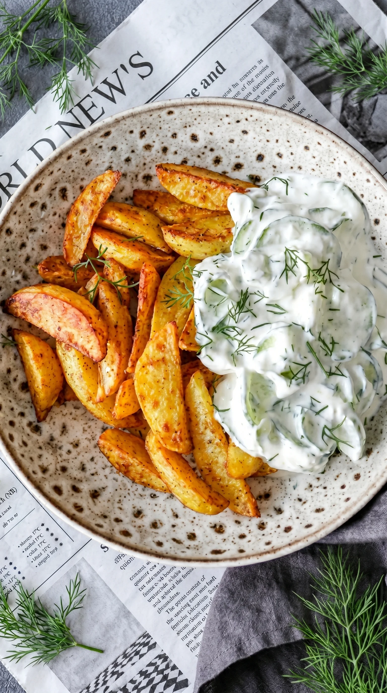 A bowl of fries with a dollop of sour cream on top.