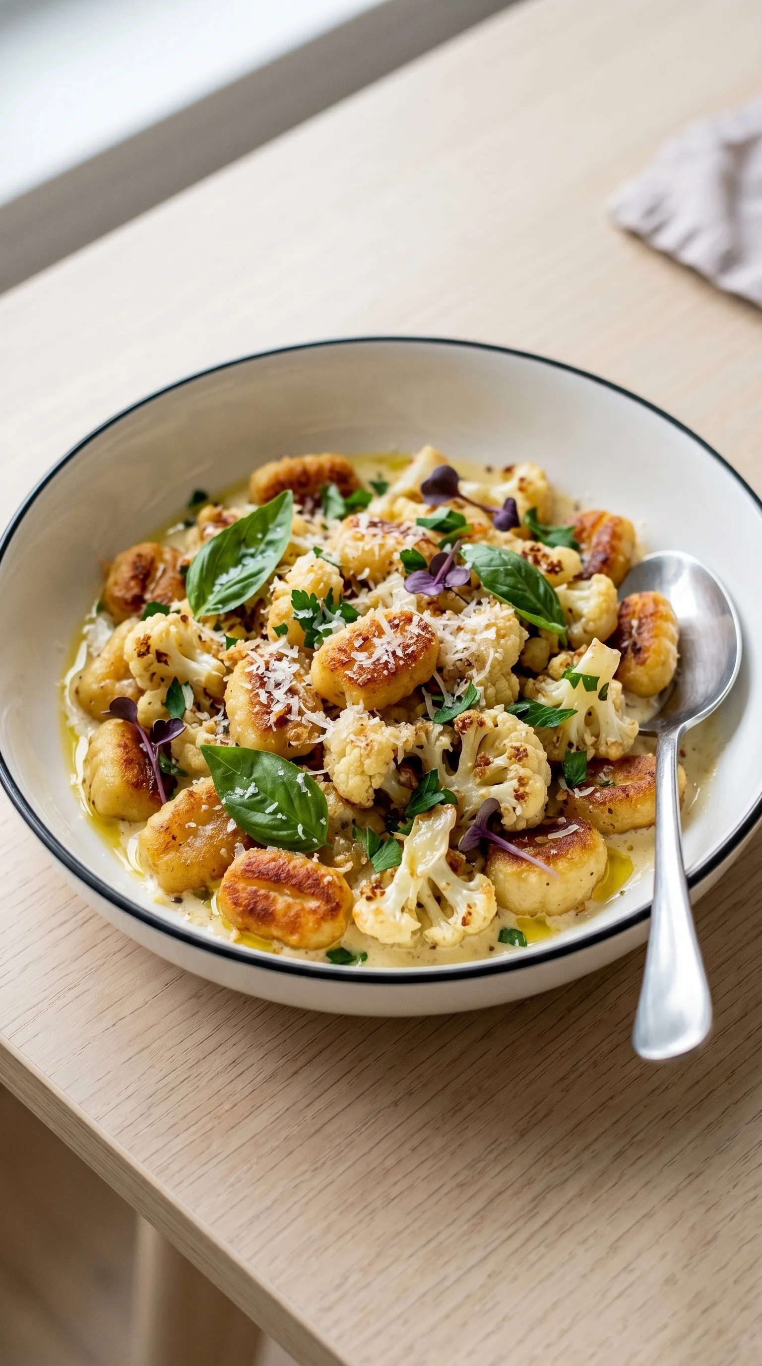 A bowl of food with a spoon in it.