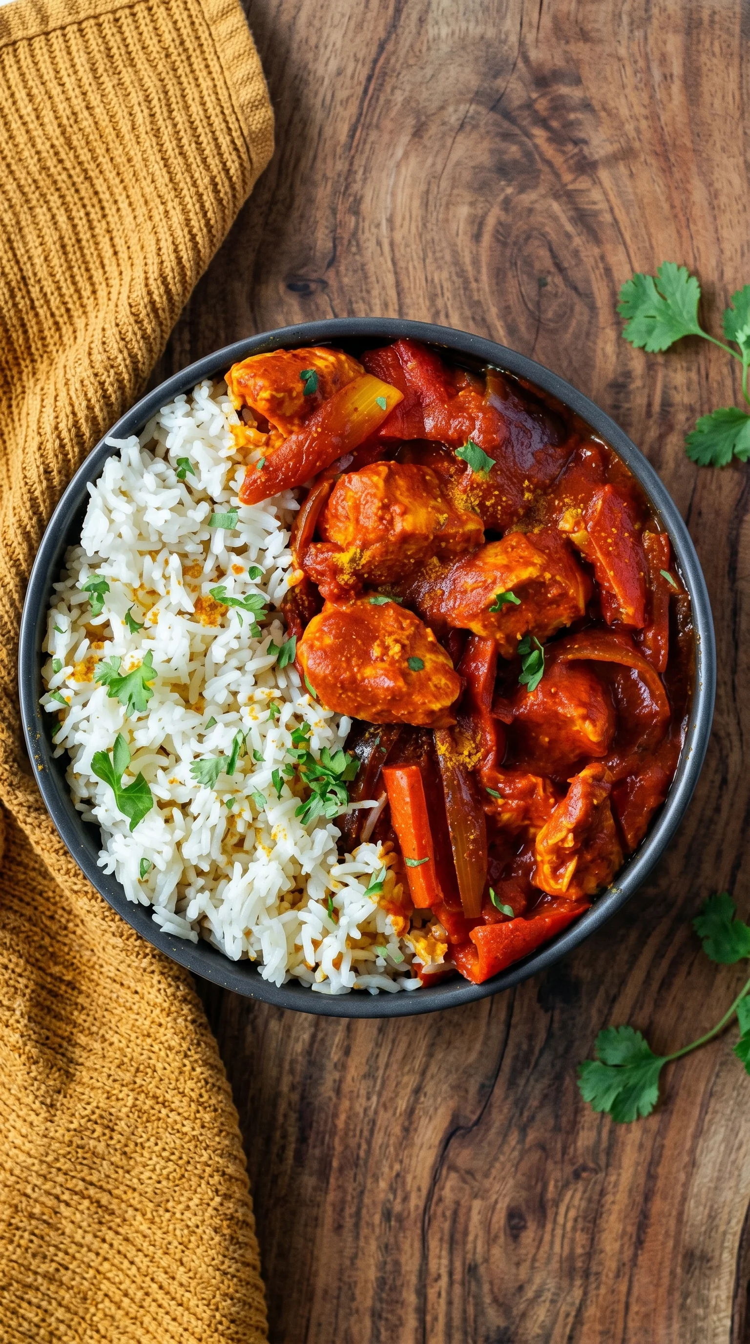 A bowl of rice and meat.