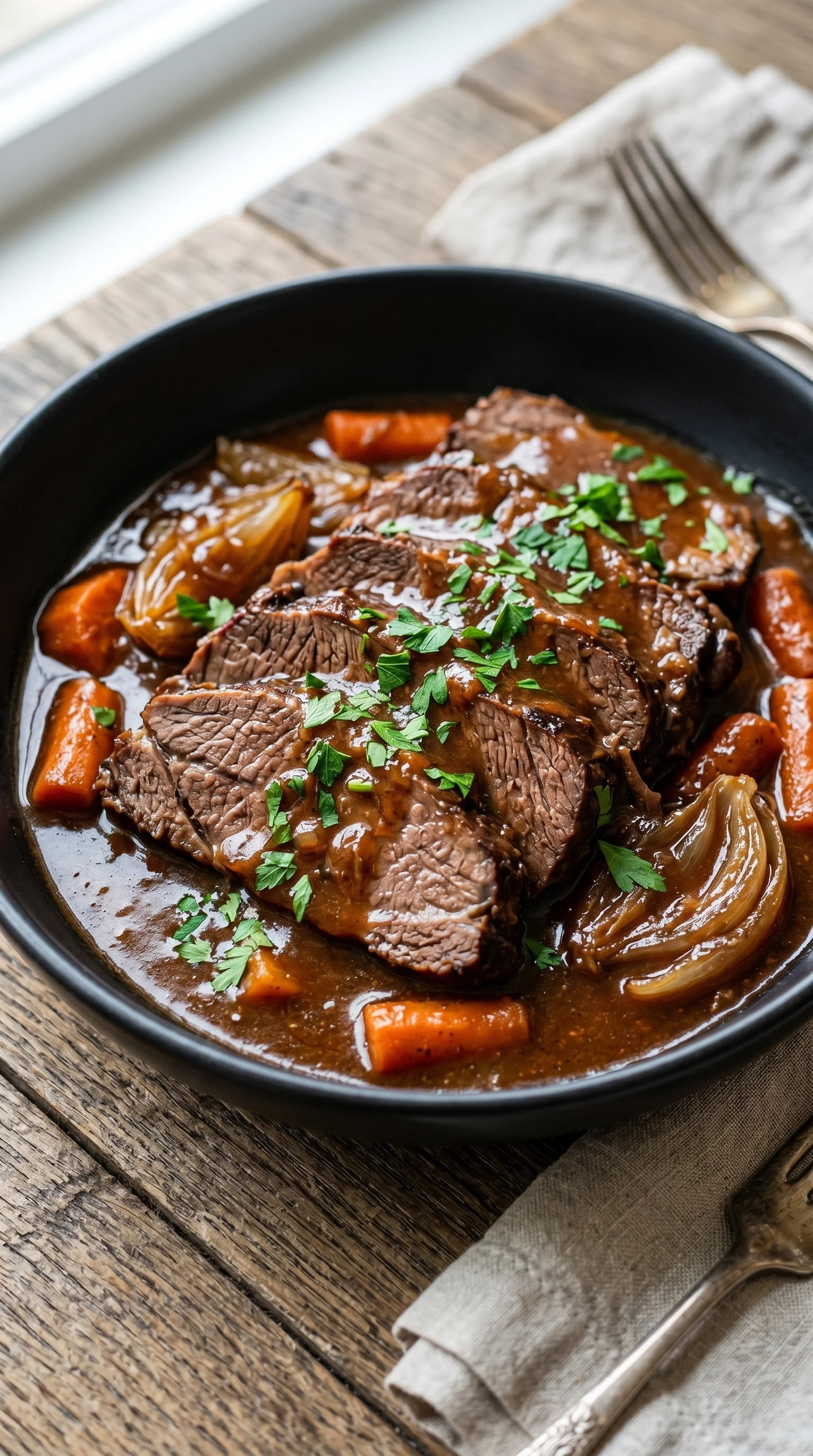 A bowl of meat with sauce.