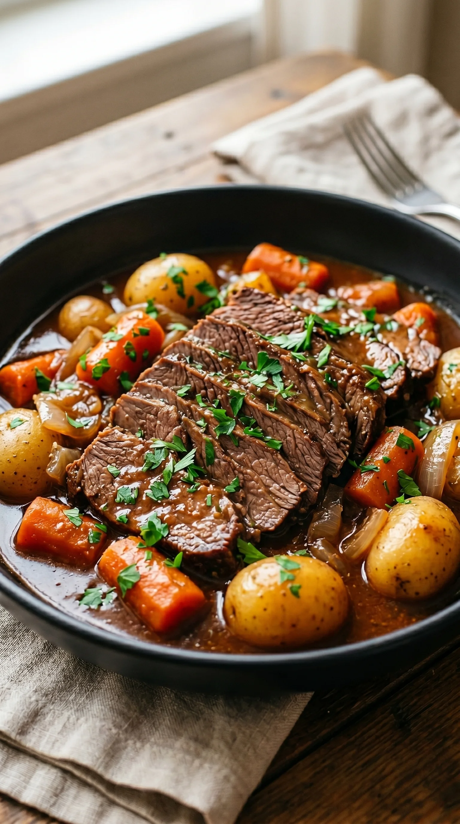 A plate of meat and vegetables.