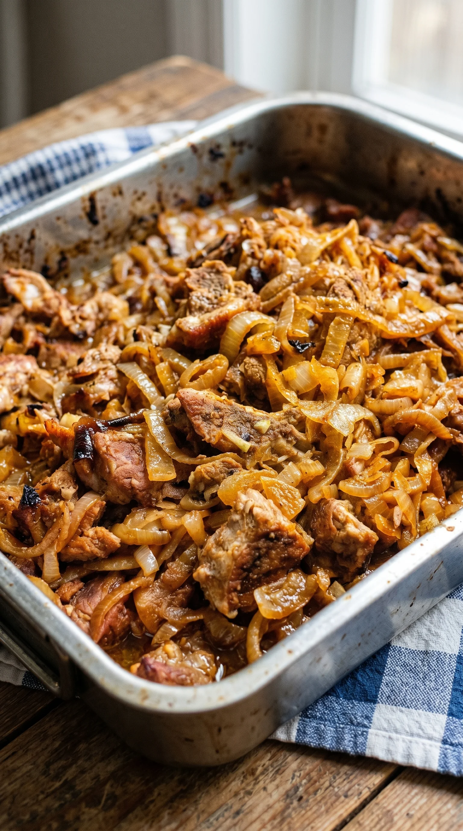 A dish of Zwiebelfleisch.