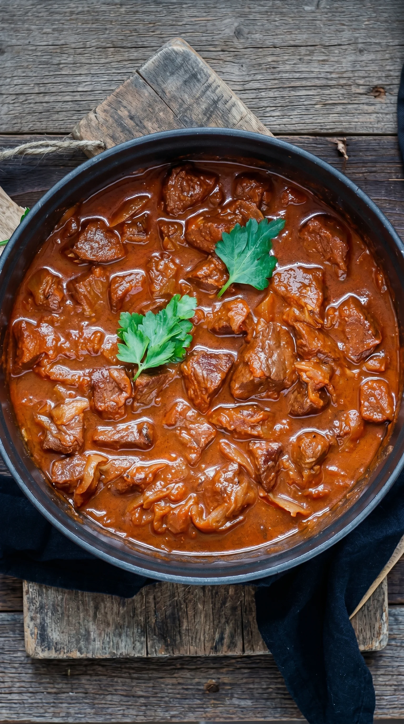 A bowl of meat and vegetables.