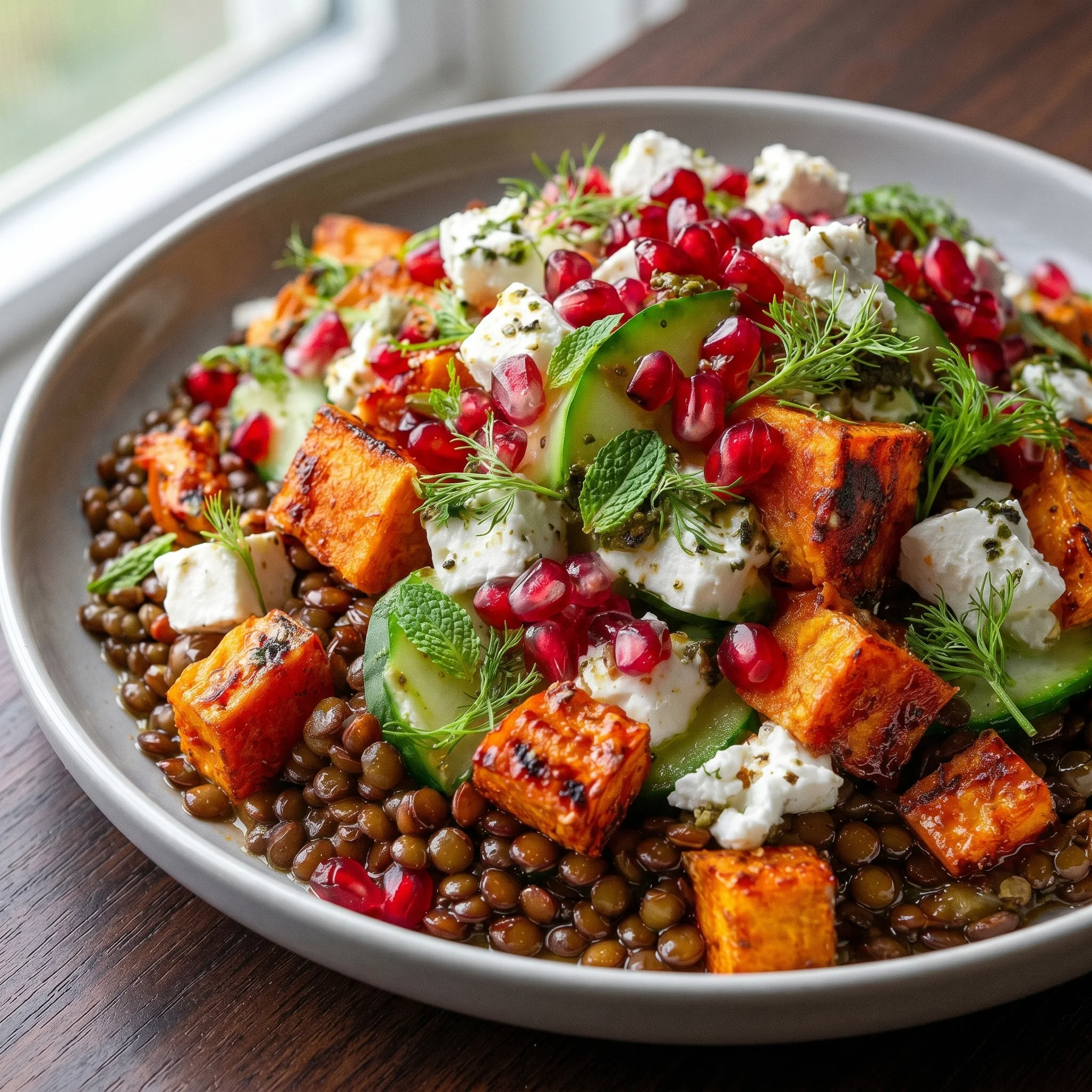 A plate of food with a salad on it.