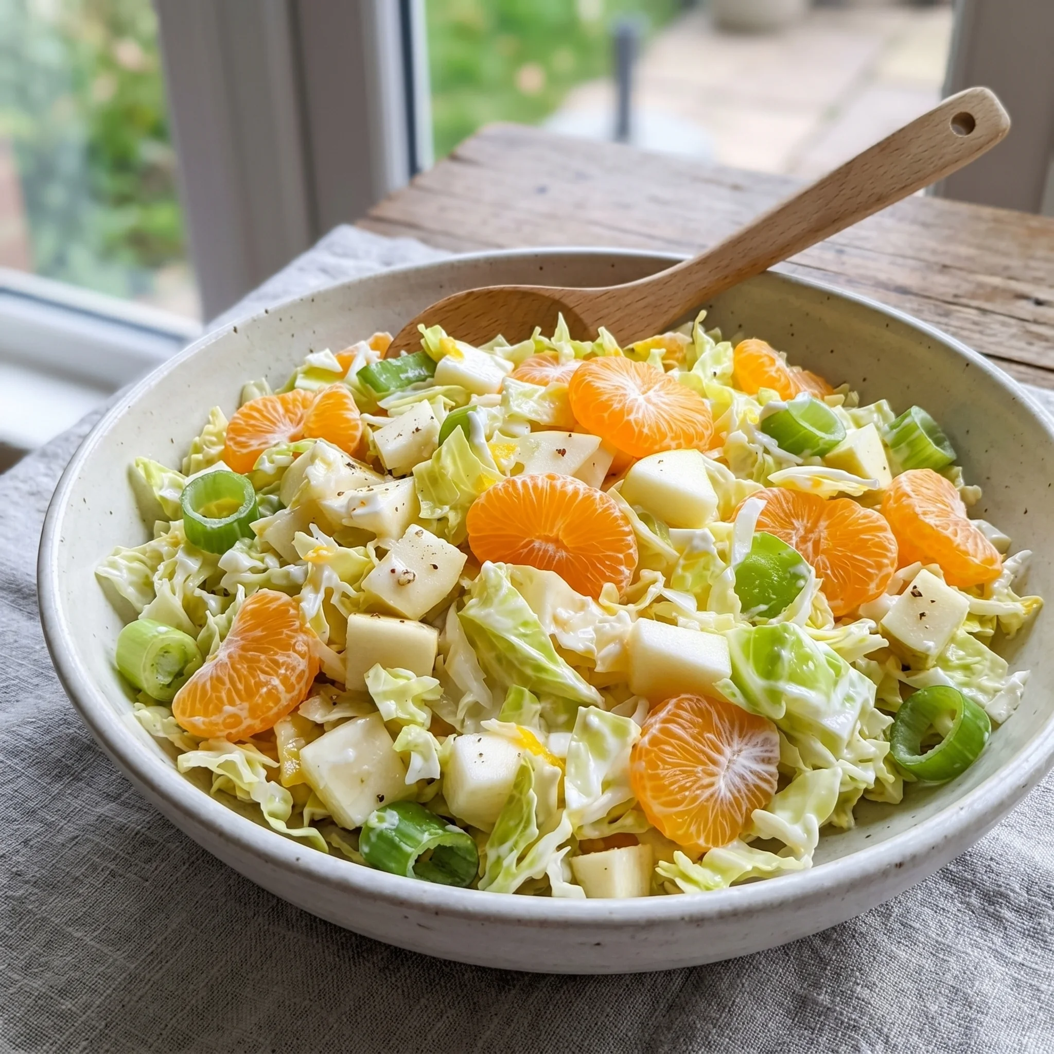 A bowl of salad with oranges and broccoli.