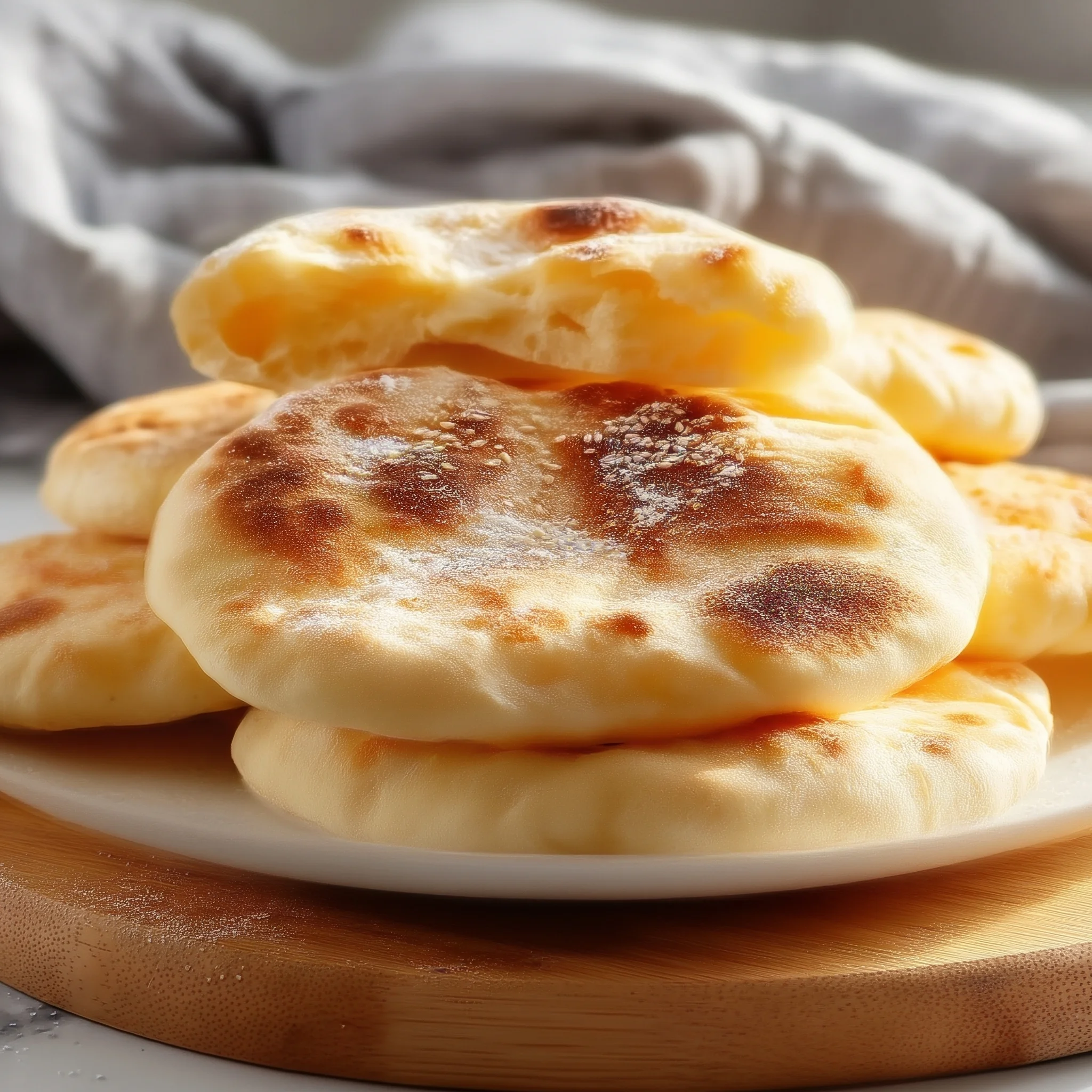 A pile of pita bread.