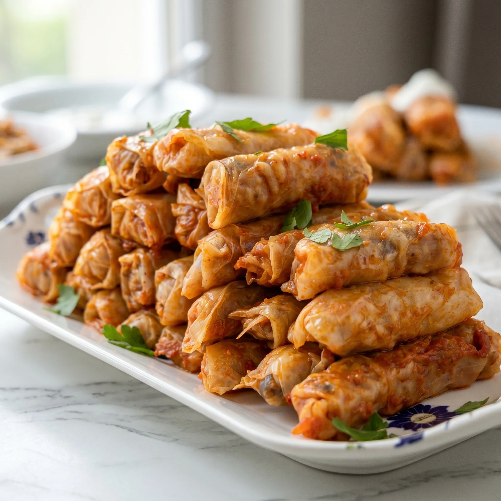 A stack of Turkish meatballs on a plate.