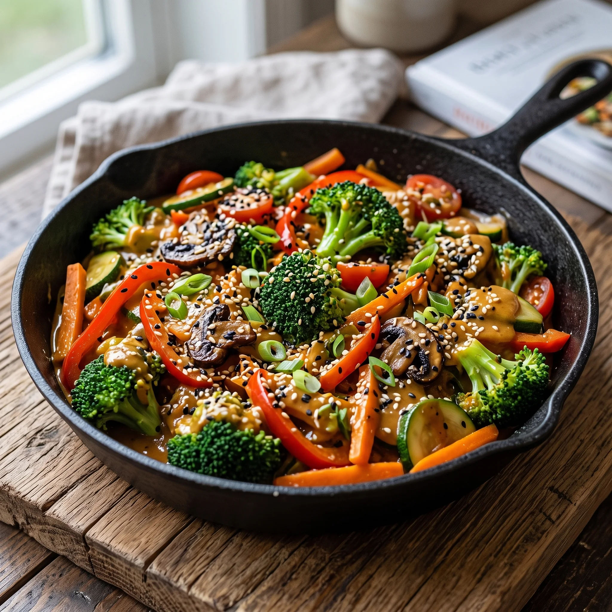A pan of vegetables with broccoli and carrots.