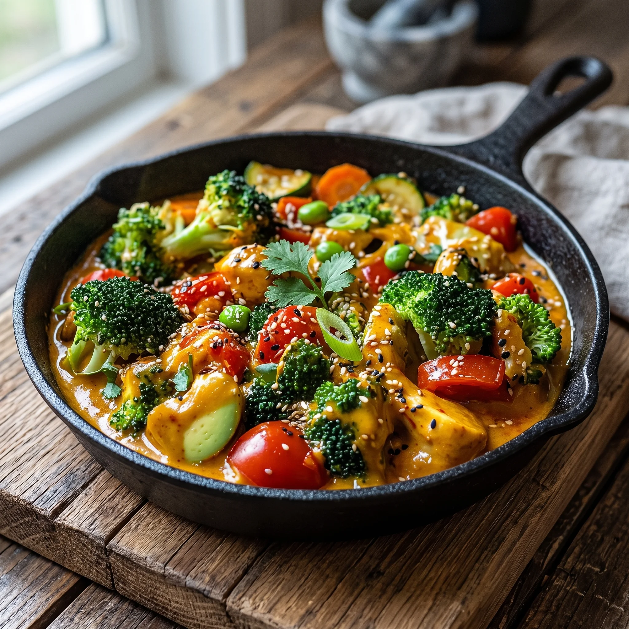 A pan of vegetables with broccoli and tomatoes.