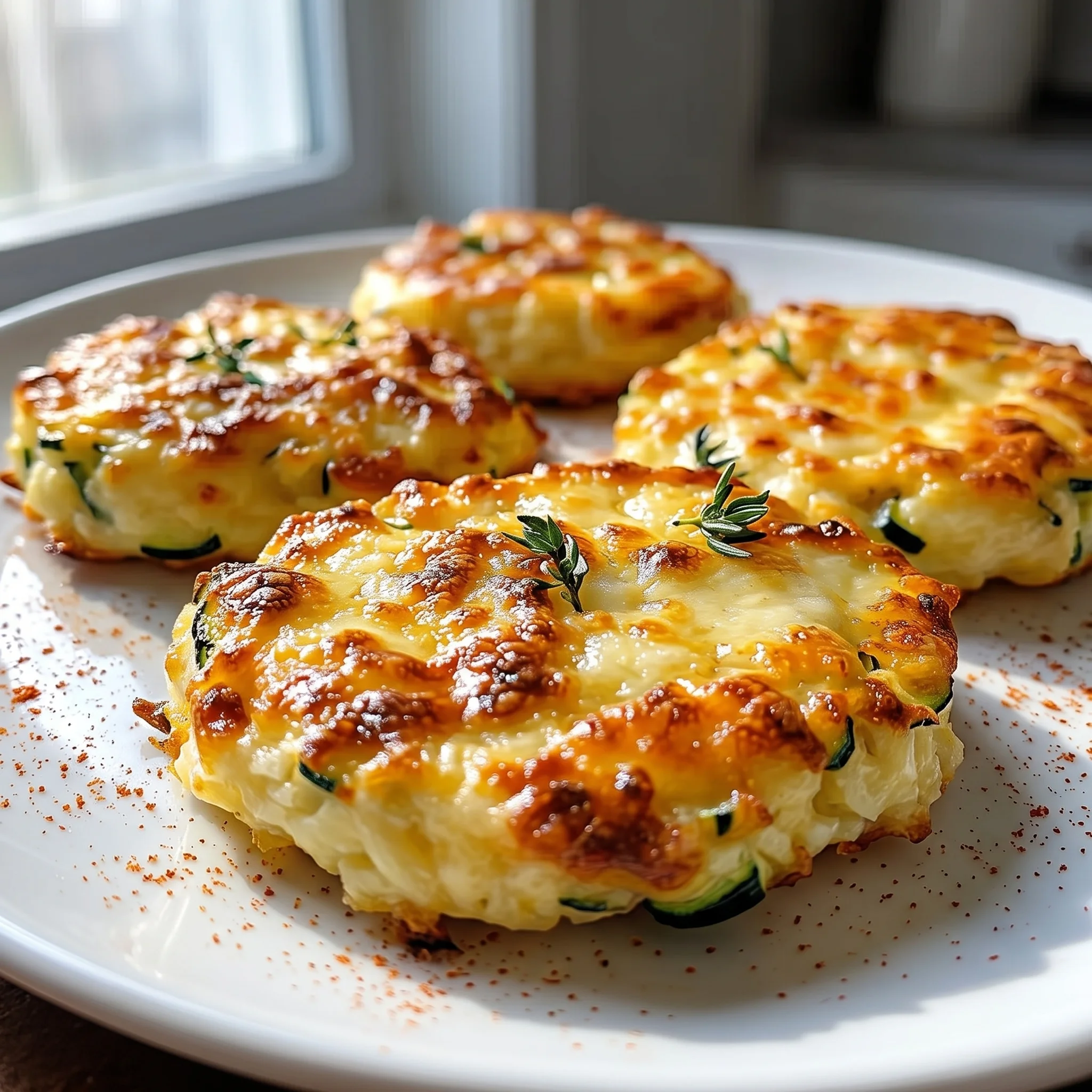 A plate of zucchini cheese puffers.