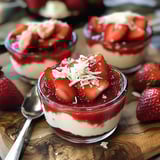 Eine Schüssel mit Strawberry-Whipped Cream.
