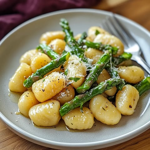 Ein Plate mit Pasta, Asparagus und Parmesan.