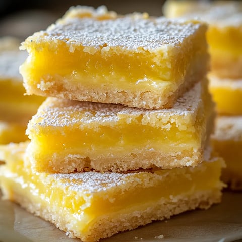 Eine Platte mit drei Bars mit Yellow Cake und Powdered Sugar darauf.